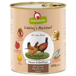 GranataPet Liebling's Mahlzeit 6 x 800 g - Faisán y ave