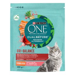 PURINA ONE Dual Nature Sterilized con salmón y arándanos rojos - Pack % - 4 x 650 g