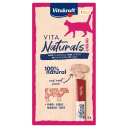 Vitakraft Vita Naturals snack líquido con vacuno para gatos - 20 x 15 g