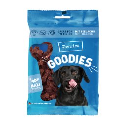 Chewies Goodies snacks para perros - Huesitos de salmón (200g)