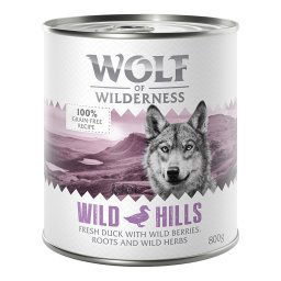 Wolf of Wilderness Adult Single Protein 6 x 800 g - Wild Hills, con pato