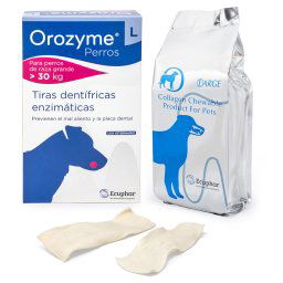 Orozyme tiras dentífricas para perros - Pack % - Perros grandes (2 x 141 g)