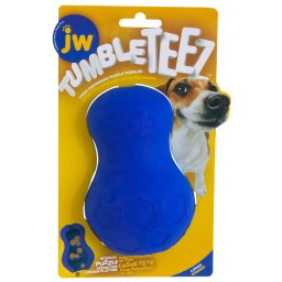 JW Tumble Teez juguete interactivo para perros - L: 8 cm de diámetro, azul