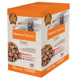 Nature's Variety Paté No Grain Adult Medium/Maxi 16 x 300 g - Megapack - Pack mixto (vacuno, pollo, pavo)