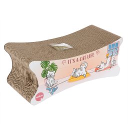 Rascador de cartón 2 en 1 para gatos - 50 x 22 x 20 cm (L x An x Al)
