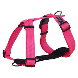 Arnés Rukka® Form Neon rosa para perros - L: 80 - 130 cm de contorno de pecho, 40 mm de ancho