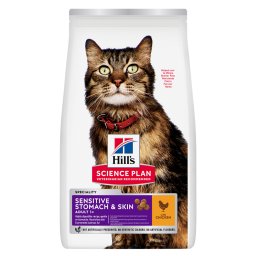 Pack ahorro Hill's Science Plan Feline pienso para gatos - Adult Sensitive Stomach & Skin con pollo - 2 x 7 kg