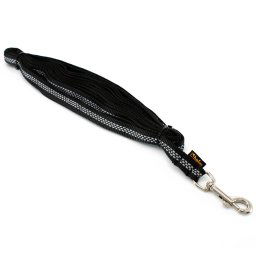 Correa de rastreo para perros Heim con reflectores, negra - 10 m de largo, 19 mm de ancho