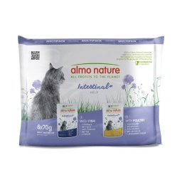 Almo Nature Functional Intestinal Help - Pack mixto 6 x 70 g: 3 x Ave y 3 x Pescado
