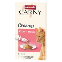 animonda Carny Adult Creamy snack para gatos - Pack % 24 x 15 g con salmón + taurina