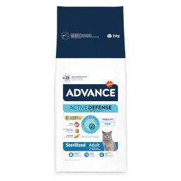 Pack ahorro Advance pienso para gatos 2 x 10 / 15 kg - Sterilized Adult con pavo - 2 x 15 kg