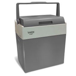 briebe CF1153 Nevera Portátil Eléctrica de Viaje para Coche, Camping, 12V / 220V, Capacidad 28 Litros, Refrigera, Mantiene el Calor, Modo Bajo Consumo, Gris