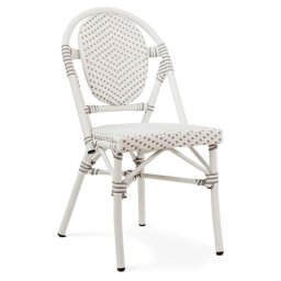 Silla Terraza Vintage Aluminio y Sintetico Blanco Gris Rivoli