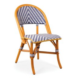 Silla Parisina Hosteleria Ratan y Tejido Sintetico Azul Aitana