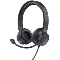 Trust HS-150 Auriculares Alámbrico de Oficina/Centro de llamadas 3.5mm para PC Negro