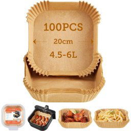 Cosori Pack 100 Papeles Desechables 20x20x4.5cm para Freidora de Aire Cosori Chef Edition 4.6-6L