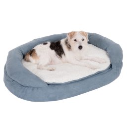 Cama ortopédica Memory ovalada gris - 100 x 65 x 22 cm (L x An x Al)
