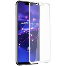 Avizar Protector Cristal Templado Borde Blanco para Huawei Mate 20 Lite