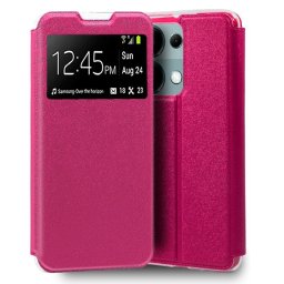 Cool Funda Flip Cover Liso Rosa para Xiaomi Redmi Note 13 Pro / Xiaomi Redmi Note 14S / Poco M6 Pro