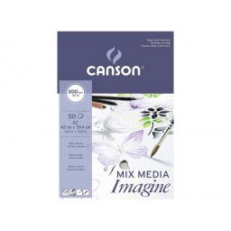 Bloc dibujo multitecnicas canson imagine din a2 encolado liso 42x59,4 cm 50 hojas 200 gr/m2
