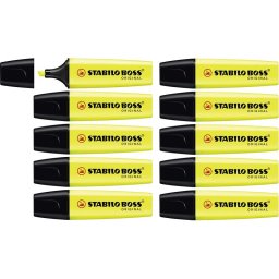 STABILO Boss Original 10 Marcadores Fluorescentes Amarillo