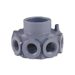 Cabezal colector pvc para filtros para brazos de ¾" - Ø 50 int. y Ø 63 ext. - 8 brazos
