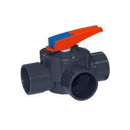 Válvula distribuidora a 3 vías PVC encolar (manual) - Ø 50 - 63