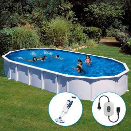 Piscina Gre Haiti ovalada acero chapa blanca - 915 x 470