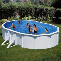 Piscina Gre Bora Bora ovalada acero chapa blanca - 500 x 300