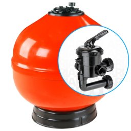 Filtro vesubio lateral astralpool depuradora piscina - Ø 500 mm - salidas 1½" - Con válvula bayoneta