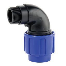 Codo mixto 90° polietileno rosca macho - Ø 16 x ⅜"