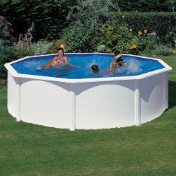 Piscina desmontable Gre Fidji circular acero chapa blanca - Ø 550