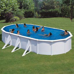 Piscina desmontable Gre Fidji ovalada acero chapa blanca - 730 x 375