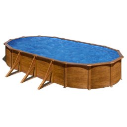 Piscina desmontable Gre Pacific ovalada imitación madera - 730 x 375