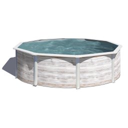 Piscina Gre Finlandia circular imitación madera - Ø 300