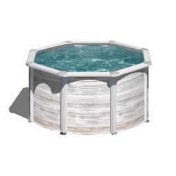 Piscina Gre Finlandia circular imitación madera - Ø 240