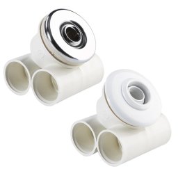 Jet 1¼" blanco AstralPool - Frontal bronce cromado