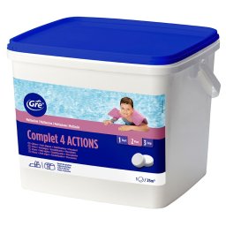 Cloro multifunción 4 acciones pastillas 250g Gre - Pack 2 x 10 kg