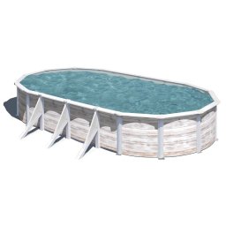 Piscina Gre Finlandia ovalada imitación madera - 730 x 375