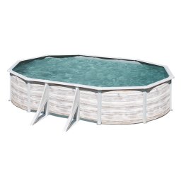 Piscina Gre Finlandia ovalada imitación madera - 500 x 300