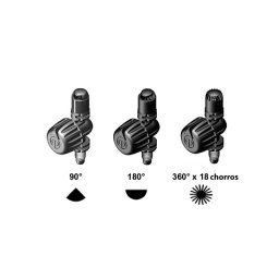 Microdifusor ajustable negro microrriego (bolsa 50 uds.) - 360º