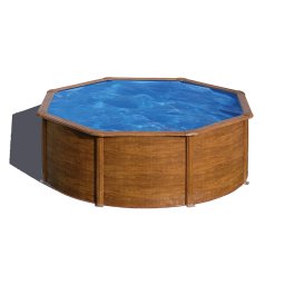 Piscina desmontable Gre Sicilia circular imitación madera - Ø 350