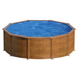 Piscina desmontable gre sicilia circular imitación madera - Ø 460