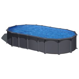Piscina Gre Anthracite ovalada sin postes altura 132 cm - 730 x 375