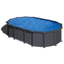 Piscina Gre Anthracite ovalada sin postes altura 132 cm - 610 x 375