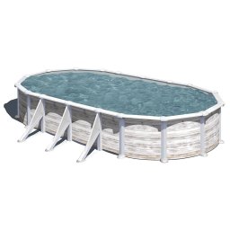 Piscina Gre Groenlandia ovalada imitación madera - 730 x 375