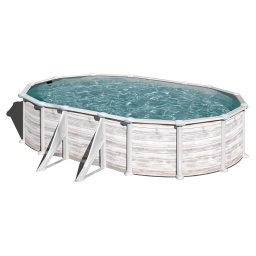 Piscina Gre Groenlandia ovalada imitación madera - 500 x 300