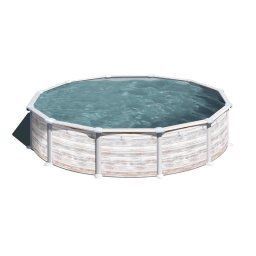 Piscina Gre Groenlandia circular imitación madera - Ø 550