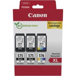Cartucho de Tinta Original Canon PG-575XL + CL-576XL Pack 3 Unidades