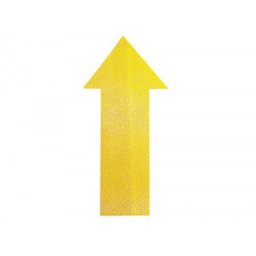 Simbolo adhesivo durable pvc forma de flecha para delimitacion suelo amarillo 200x100x0,7 mm pack de 10